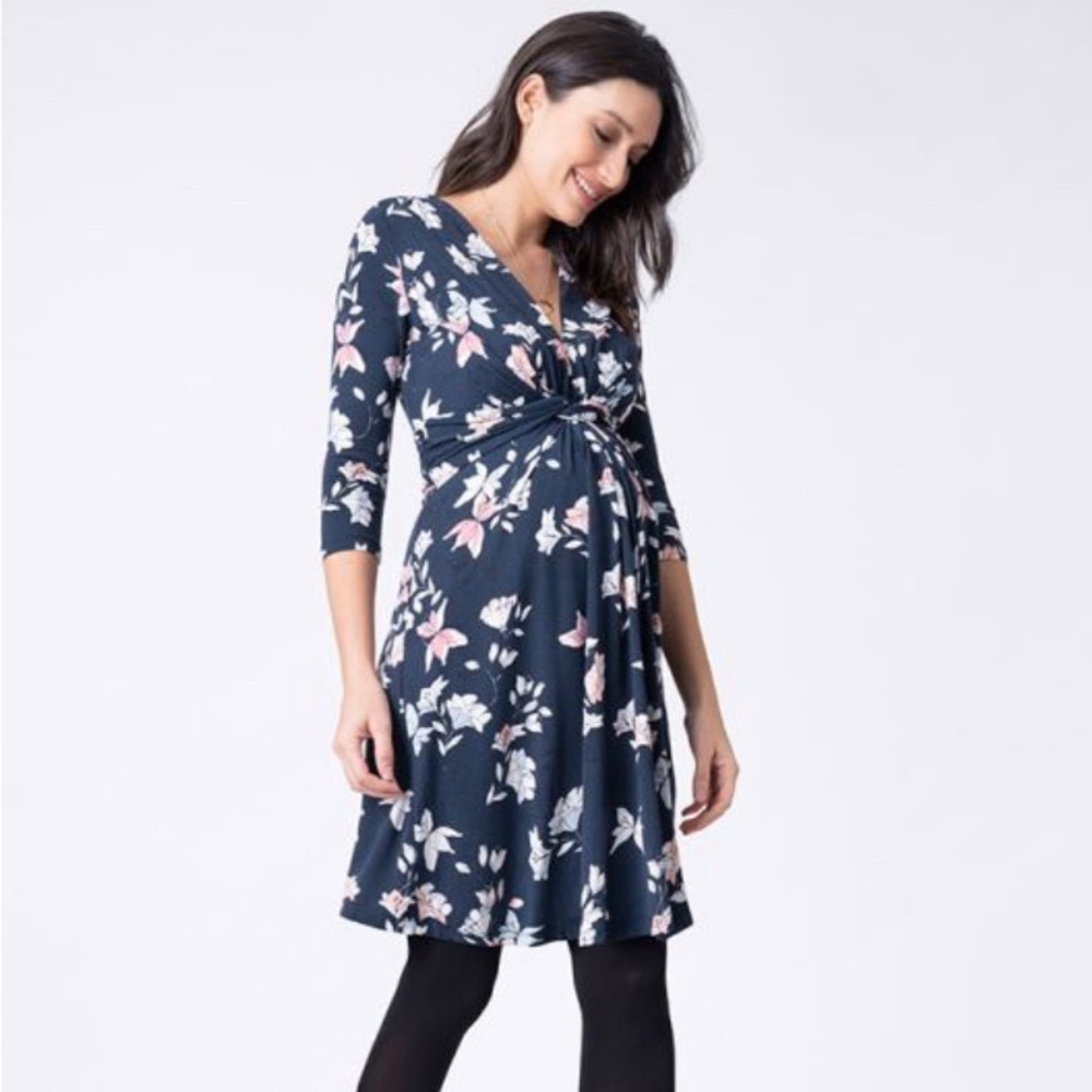 Seraphine Floral Knot Front Maternity Dress